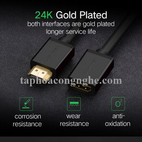 Ugreen 10140 0.5M màu Đen Cáp tín hiệu HDMI nối dài hỗ trợ 4K x 2K HD107 30010140